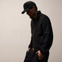 Brushed Cotton Piped Jacket in Black/Whiskey | James Perse Los Angeles
