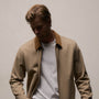 Brushed Cotton Jacket in Soft Beige/Whiskey | James Perse Los Angeles