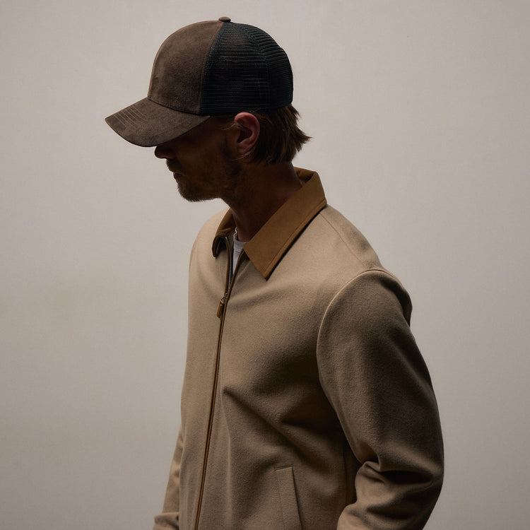 Brushed Cotton Jacket in Soft Beige/Whiskey | James Perse Los Angeles