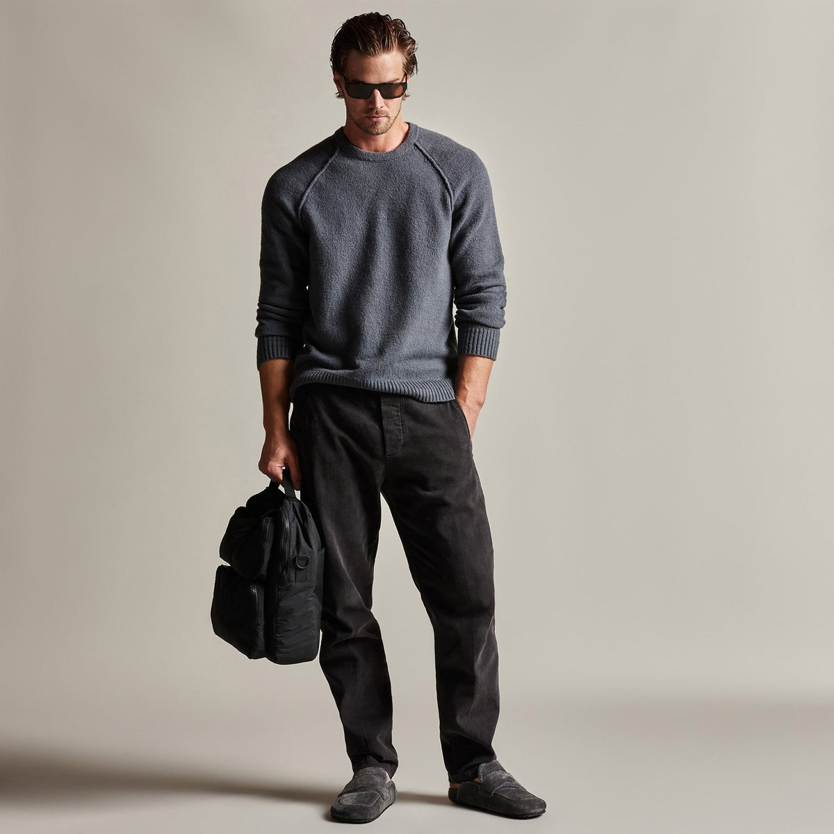 Brushed Cotton Twill Trouser in Magma Pigment | James Perse Los Angeles