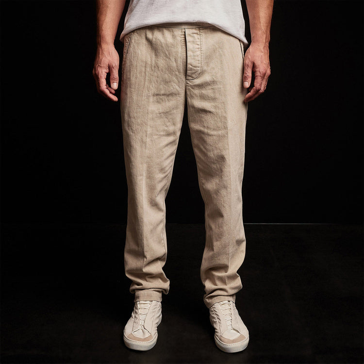 Brushed Cotton Twill Trouser in Toast Pigment | James Perse Los Angeles