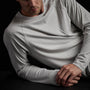 Brushed Jersey Raglan Crew in Aluminum | James Perse Los Angeles
