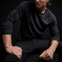 Brushed Jersey Raglan Crew in Black | James Perse Los Angeles