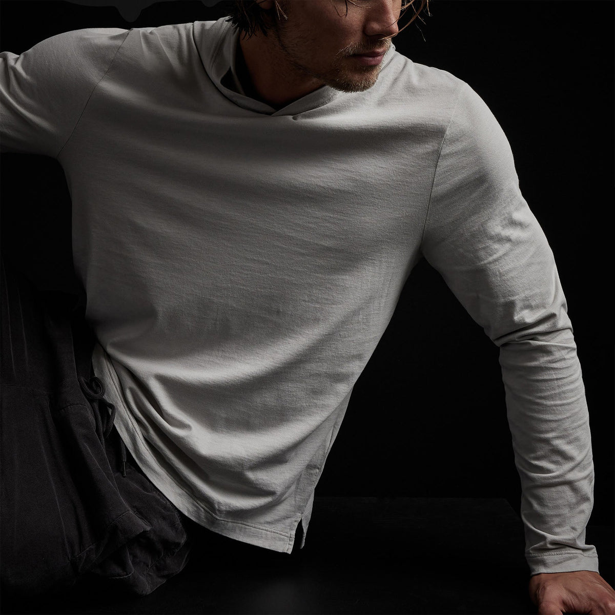 Brushed Jersey Hoody in Aluminum | James Perse Los Angeles