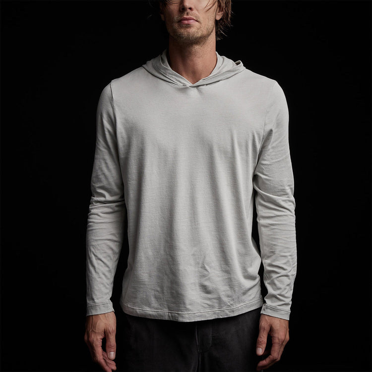 Brushed Jersey Hoody in Aluminum | James Perse Los Angeles