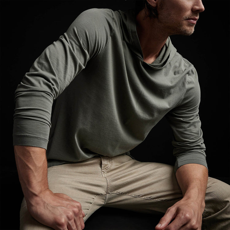 Brushed Jersey Hoody in Marsh | James Perse Los Angeles