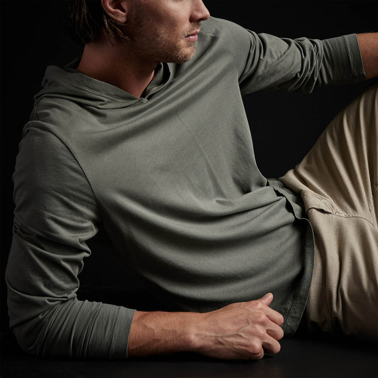 Brushed Jersey Hoody in Marsh | James Perse Los Angeles