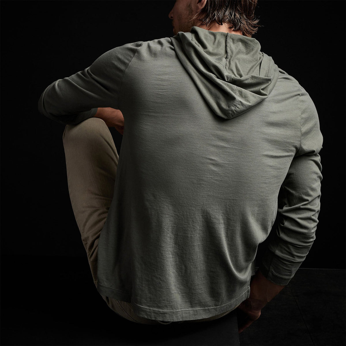 Brushed Jersey Hoody in Marsh | James Perse Los Angeles