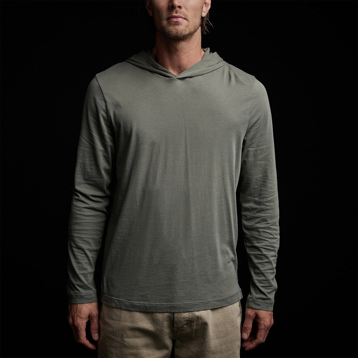 Brushed Jersey Hoody in Marsh | James Perse Los Angeles