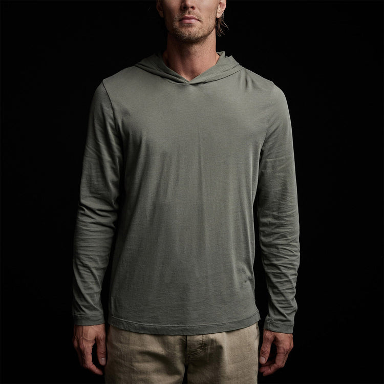 Brushed Jersey Hoody in Marsh | James Perse Los Angeles
