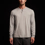 Brushed Elevated Jersey Long Sleeve Henley in Silver Grey | James Perse Los Angeles