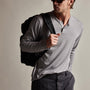 Brushed Elevated Jersey Long Sleeve Henley in Silver Grey | James Perse Los Angeles