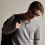 Brushed Elevated Jersey Long Sleeve Henley in Silver Grey | James Perse Los Angeles