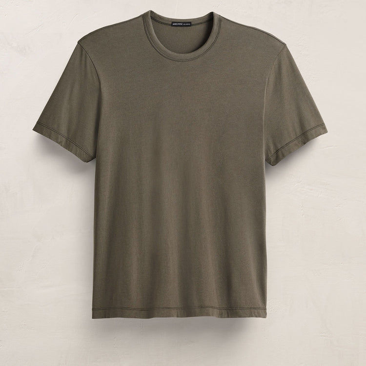 Brushed Lotus Crew in Army Green | James Perse Los Angeles