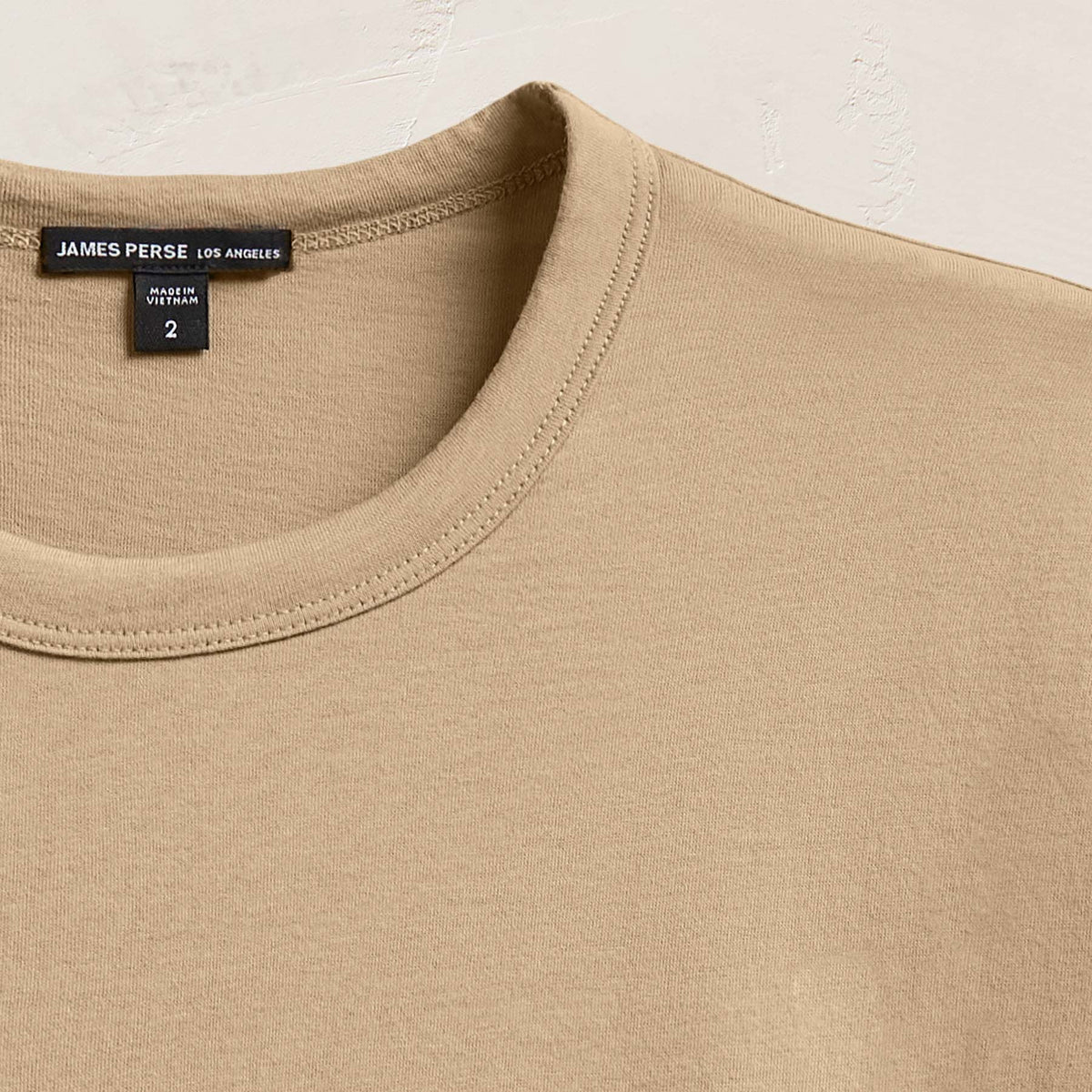 Brushed Lotus Crew in Light Khaki | James Perse Los Angeles FLAT