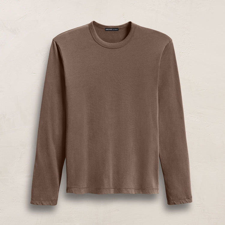 Brushed Lotus Long Sleeve Crew in Caribou | James Perse Los Angeles