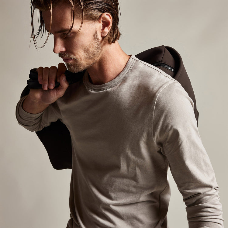 Brushed Lotus Long Sleeve Crew in Dapple | James Perse Los Angeles