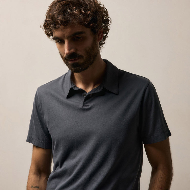 Brushed Lotus Polo in Asphalt | James Perse Los Angeles