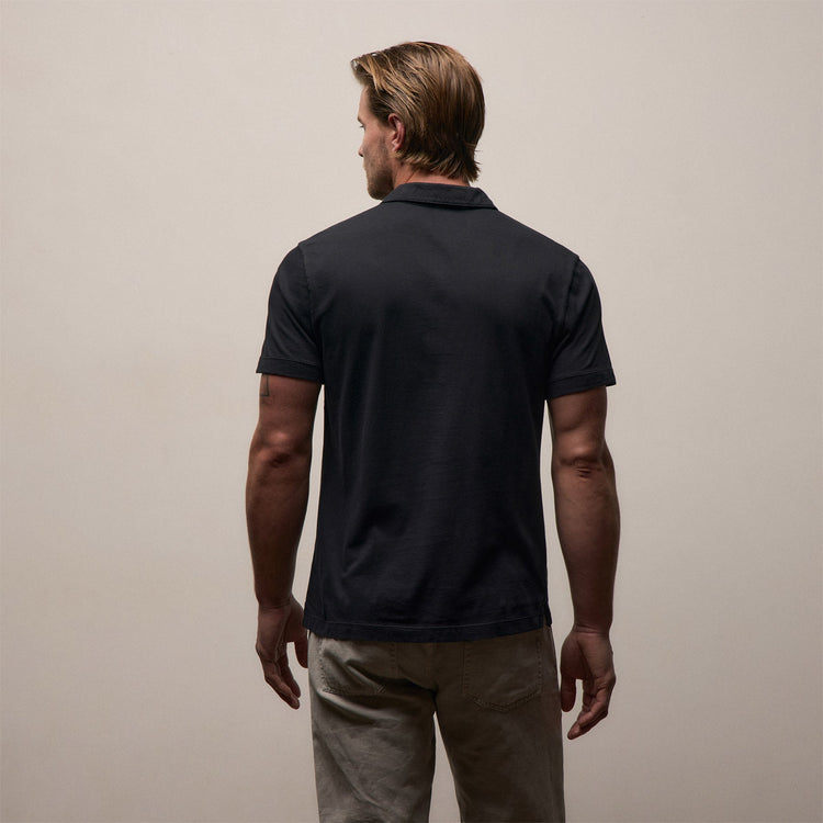 Brushed Lotus Polo in Black | James Perse Los Angeles