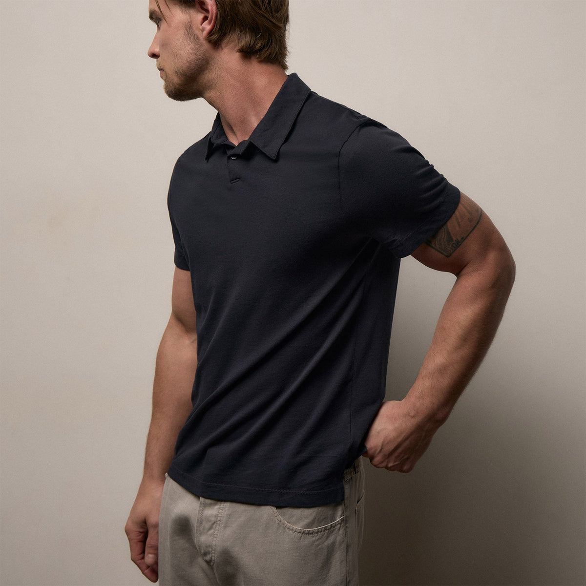 Brushed Lotus Polo in Deep | James Perse Los Angeles
