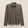 Brushed Lotus Long Sleeve Polo in Army Green | James Perse Los Angeles