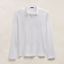 Brushed Lotus Long Sleeve Polo in White | James Perse Los Angeles