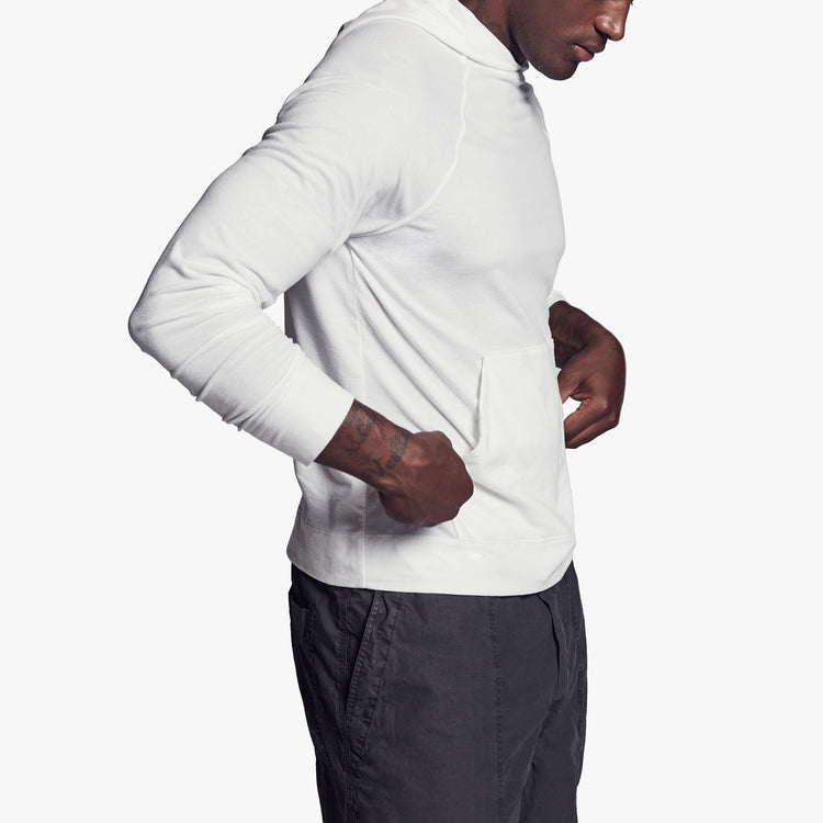 Brushed Stretch Jersey Hoodie In White | James Perse Los Angeles