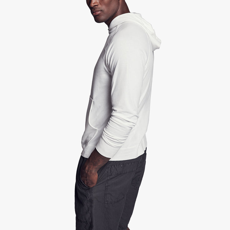 Brushed Stretch Jersey Hoodie In White | James Perse Los Angeles