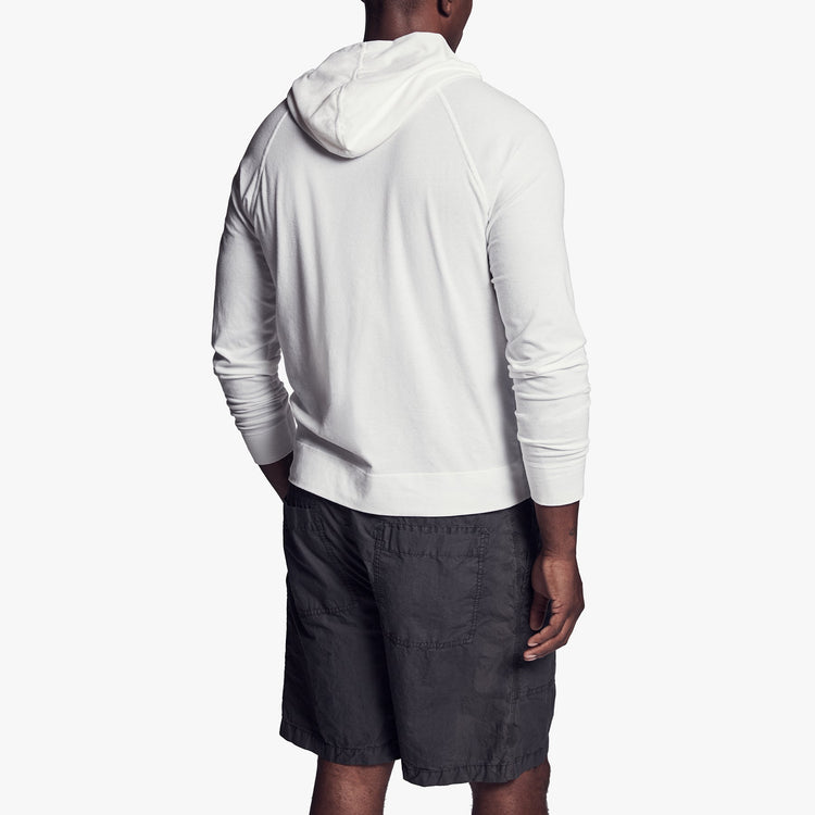Brushed Stretch Jersey Hoodie In White | James Perse Los Angeles