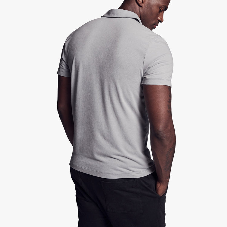 Brushed Stretch Jersey Polo In Silver Grey | James Perse Los Angeles