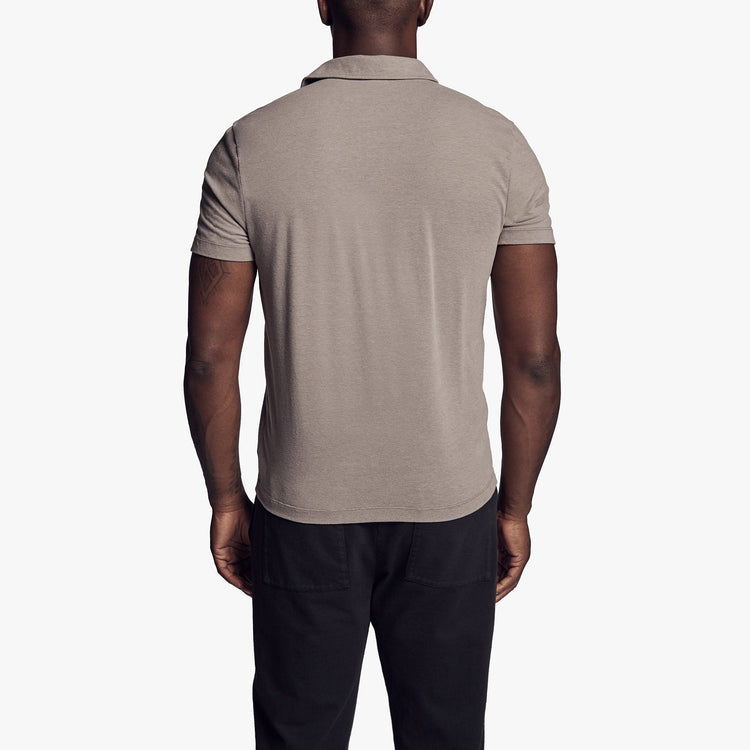 Brushed Stretch Jersey Polo In Warm Stone | James Perse Los Angeles