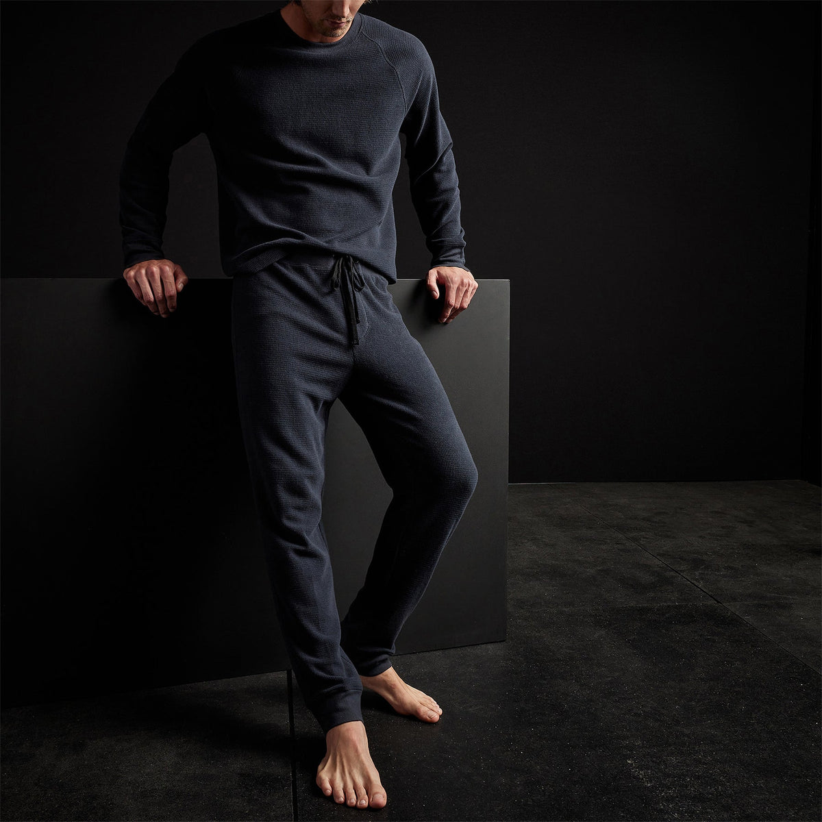 Thermal Knit Lounge Pant in French Navy | James Perse Los Angeles