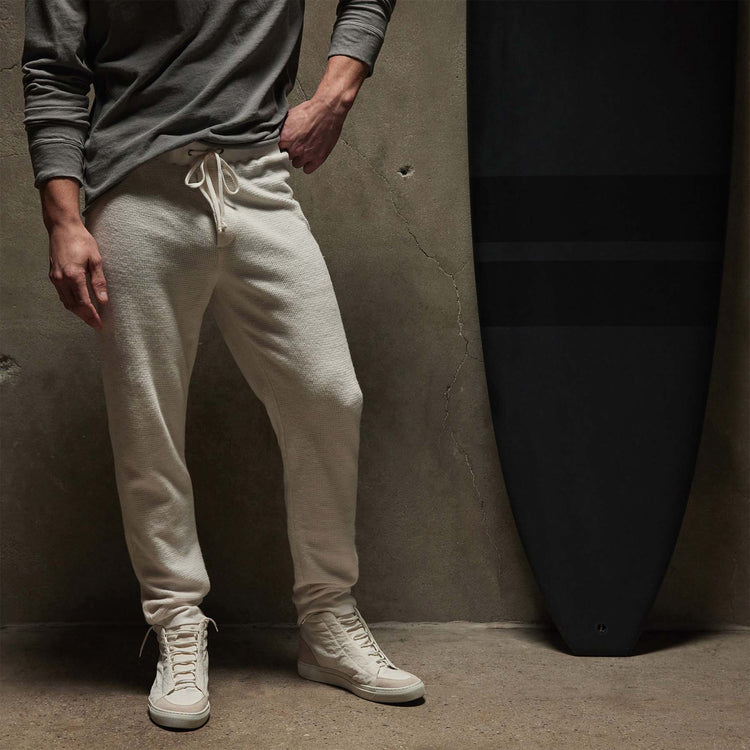 Thermal Knit Lounge Pant in Oyster | James Perse Los Angeles