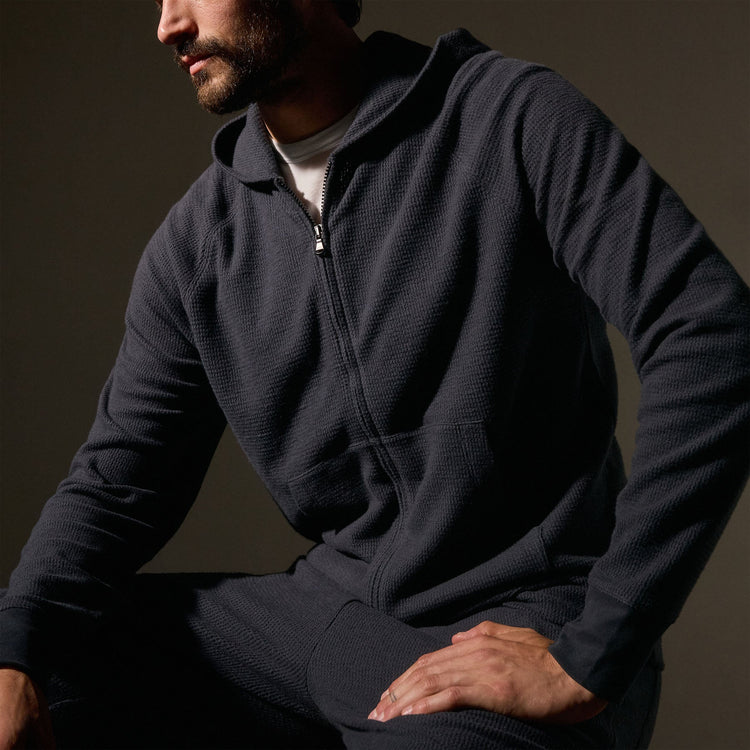 Brushed Thermal Zip Up in Magma | James Perse Los Angeles