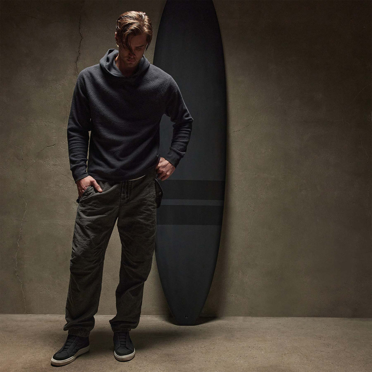 Thermal Knit Hooded Raglan in Magma | James Perse Los Angeles