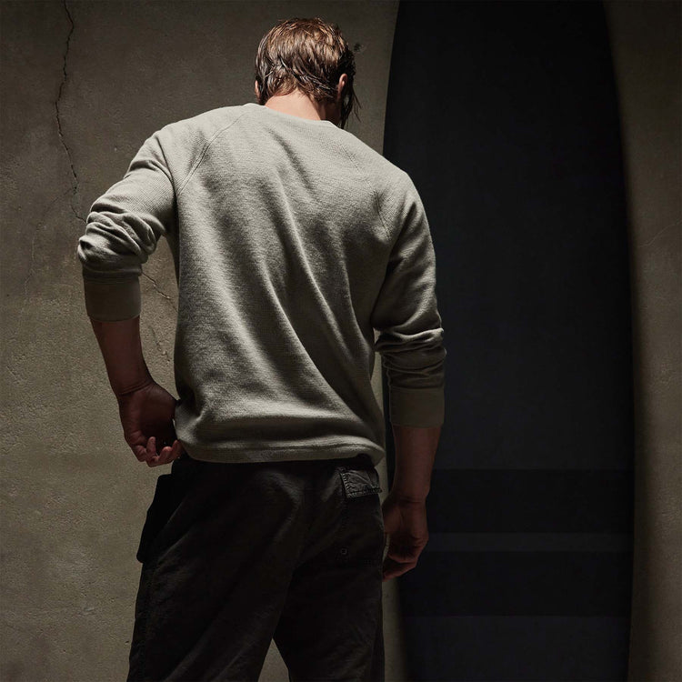 Thermal Knit Raglan Top in Dapple | James Perse Los Angeles