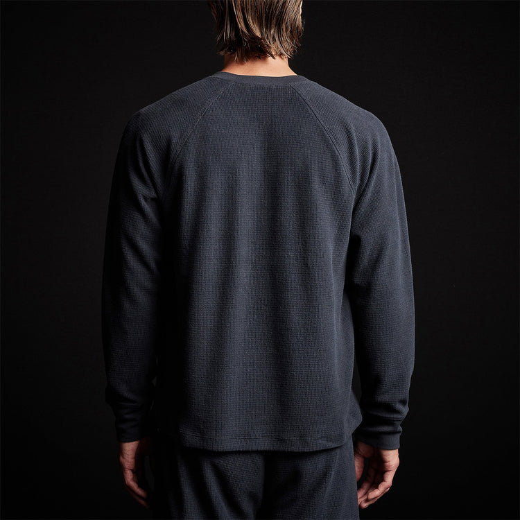 Thermal Knit Raglan Top in French Navy | James Perse Los Angeles