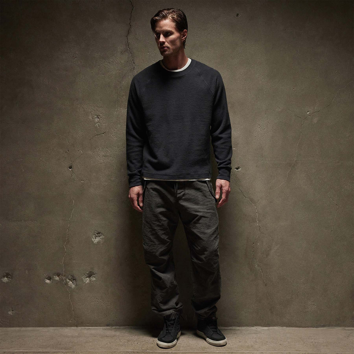 Thermal Knit Raglan Top in Magma | James Perse Los Angeles