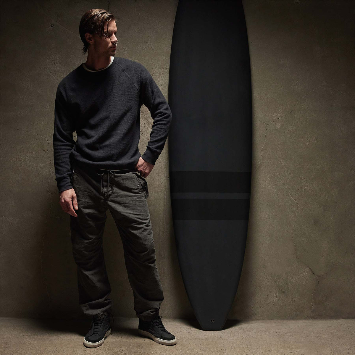 Thermal Knit Raglan Top in Magma | James Perse Los Angeles