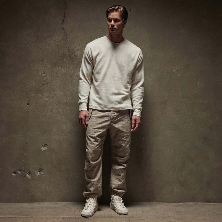Thermal Knit Raglan Top in Oyster | James Perse Los Angeles