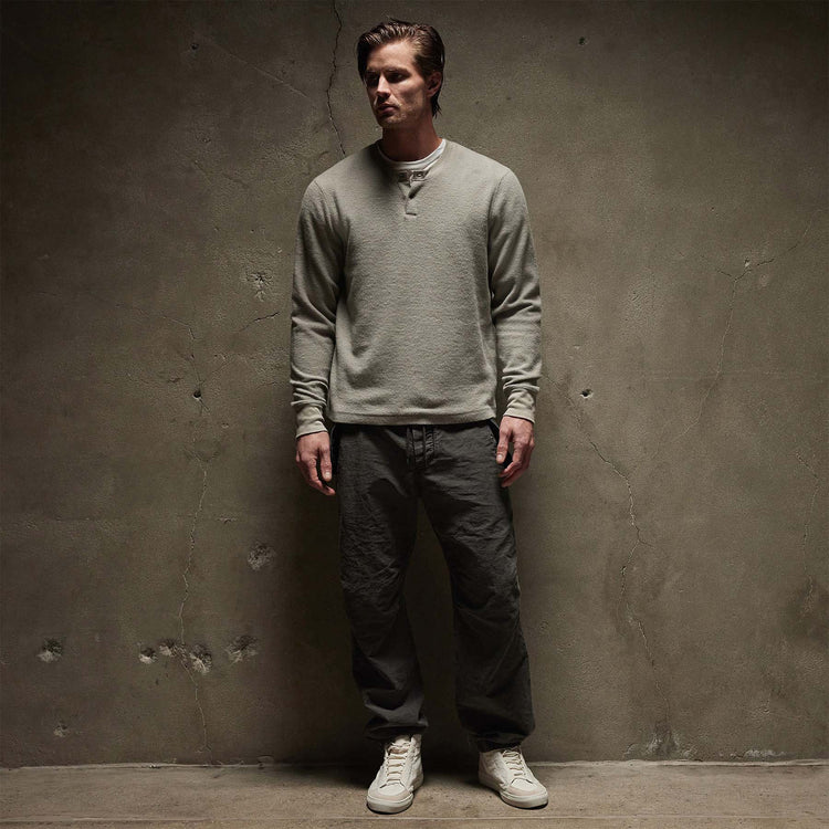 Thermal Knit Henley in Dapple | James Perse Los Angeles