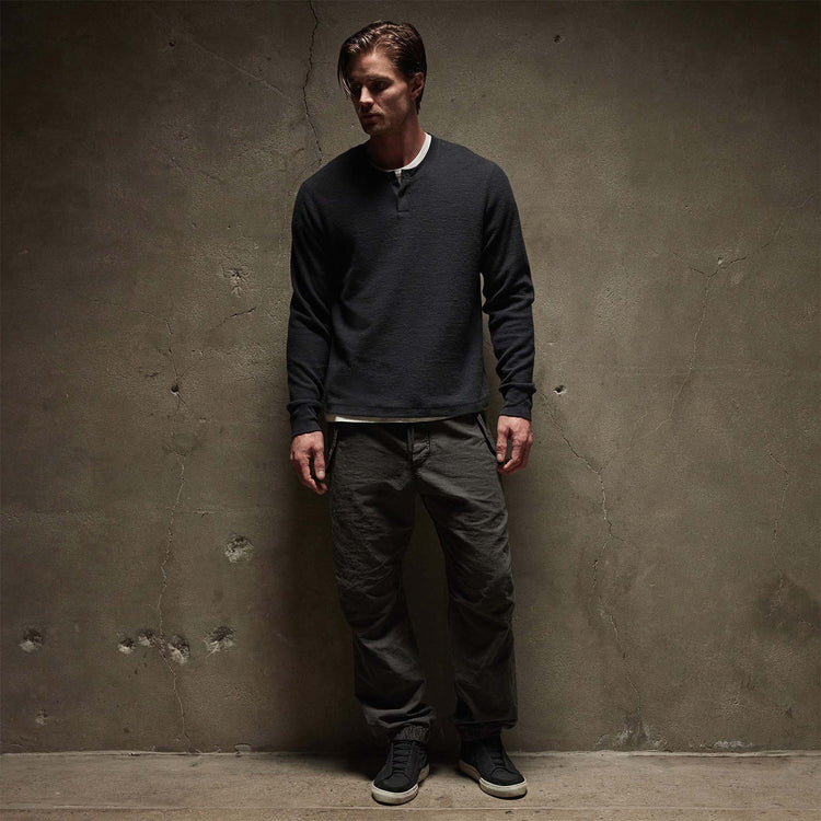Thermal Knit Henley in Magma | James Perse Los Angeles