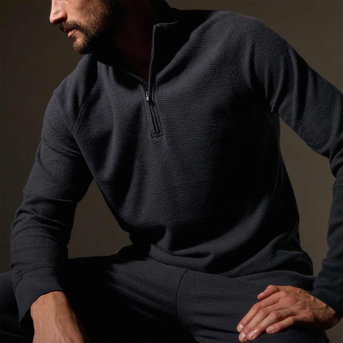 Brushed Thermal Half Zip in Magma | James Perse Los Angeles