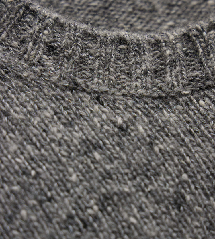 Marled Cashmere Linen Crew in Heather Grey | James Perse Los Angeles