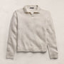 Marled Cashmere Linen Long Sleeve Open Polo in Pearl | James Perse Los Angeles