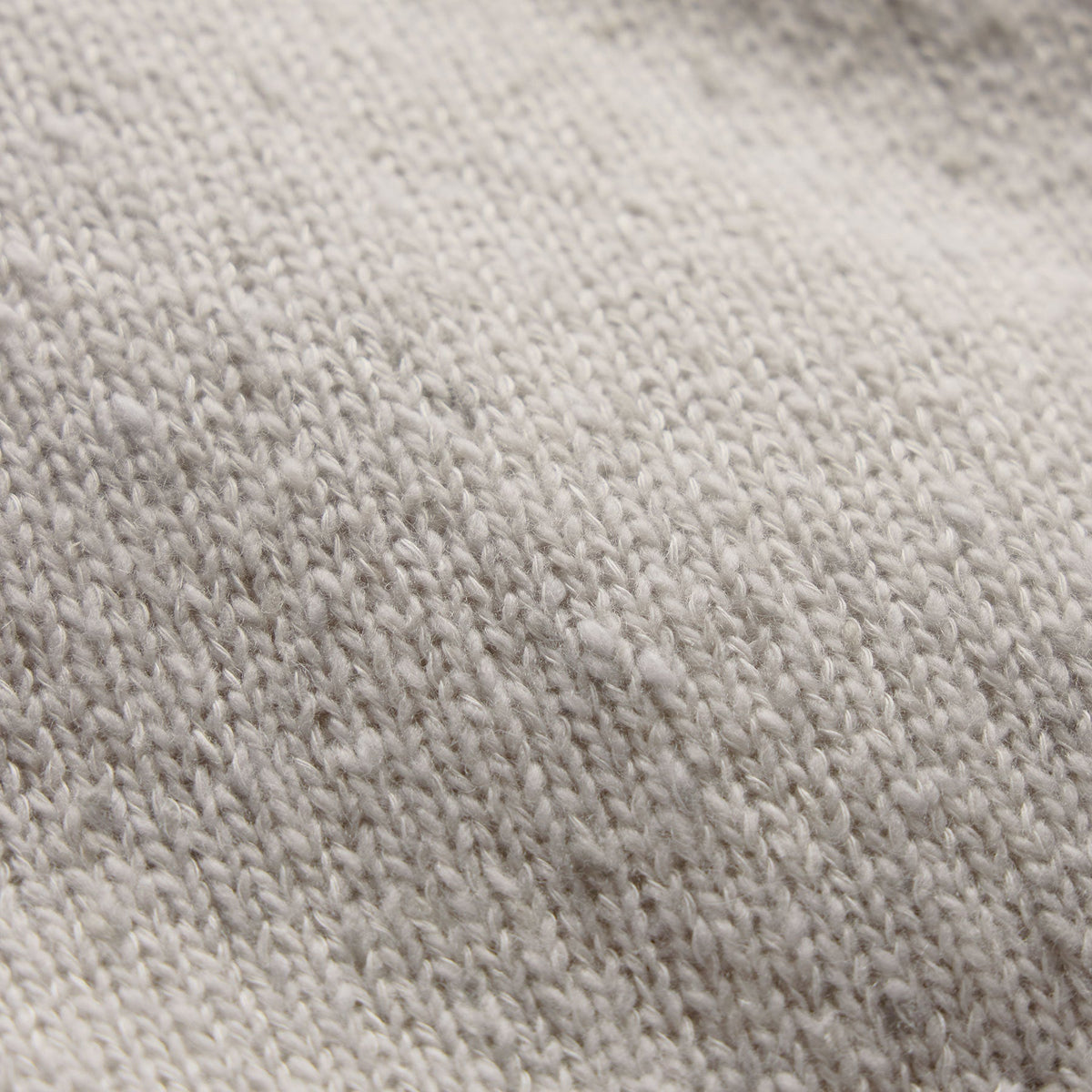 Marled Cashmere Linen Long Sleeve Open Polo in Pearl | James Perse Los Angeles