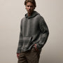 Baja Stripe Cashmere Hoodie in Charcoal/Heather Grey | James Perse Los Angeles