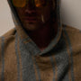 Baja Stripe Cashmere Hoodie in Heather Grey/Toffee | James Perse Los Angeles