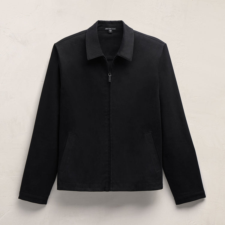 Zip Front Coach Jacket in Black | James Perse Los Angeles FLAT