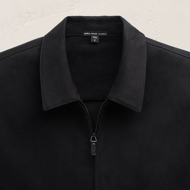 Zip Front Coach Jacket in Black | James Perse Los Angeles FLAT